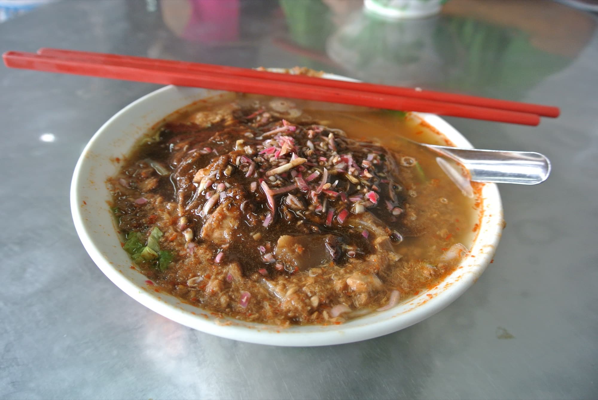A bowl of assam laksa from Air Itam, Penang
