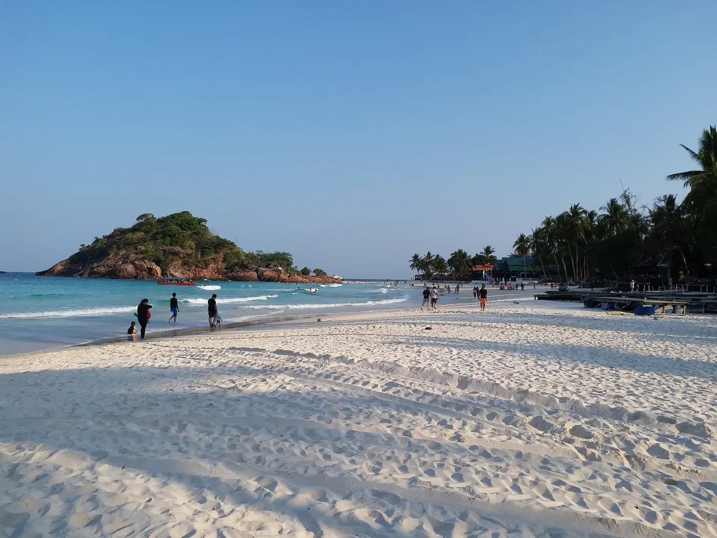 A white-sand beach and clear water on Pulau Redang, Terengganu