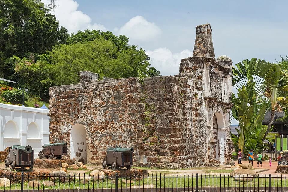 The stone gateway of Porta de Santiago in Bandar Hilir, Melaka