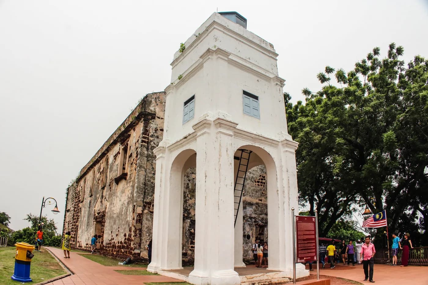 The roofless stone ruins and entrance of St Paul's Church in Melaka
