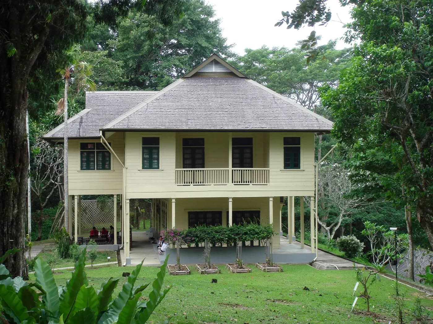 The timber exterior of Agnes Keith House, also known as Newlands, in Sandakan