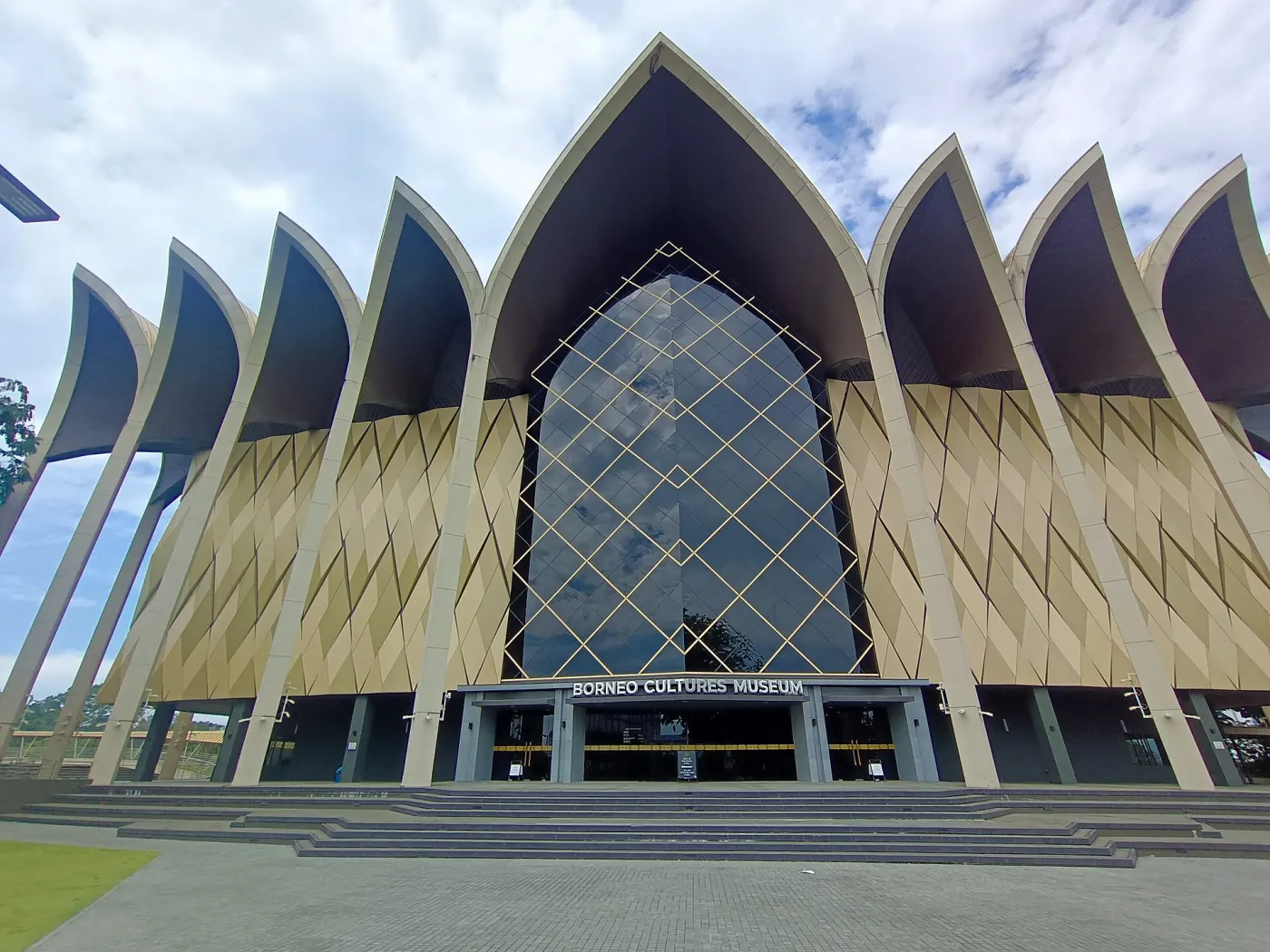 The main entrance and facade of Borneo Cultures Museum in Kuching