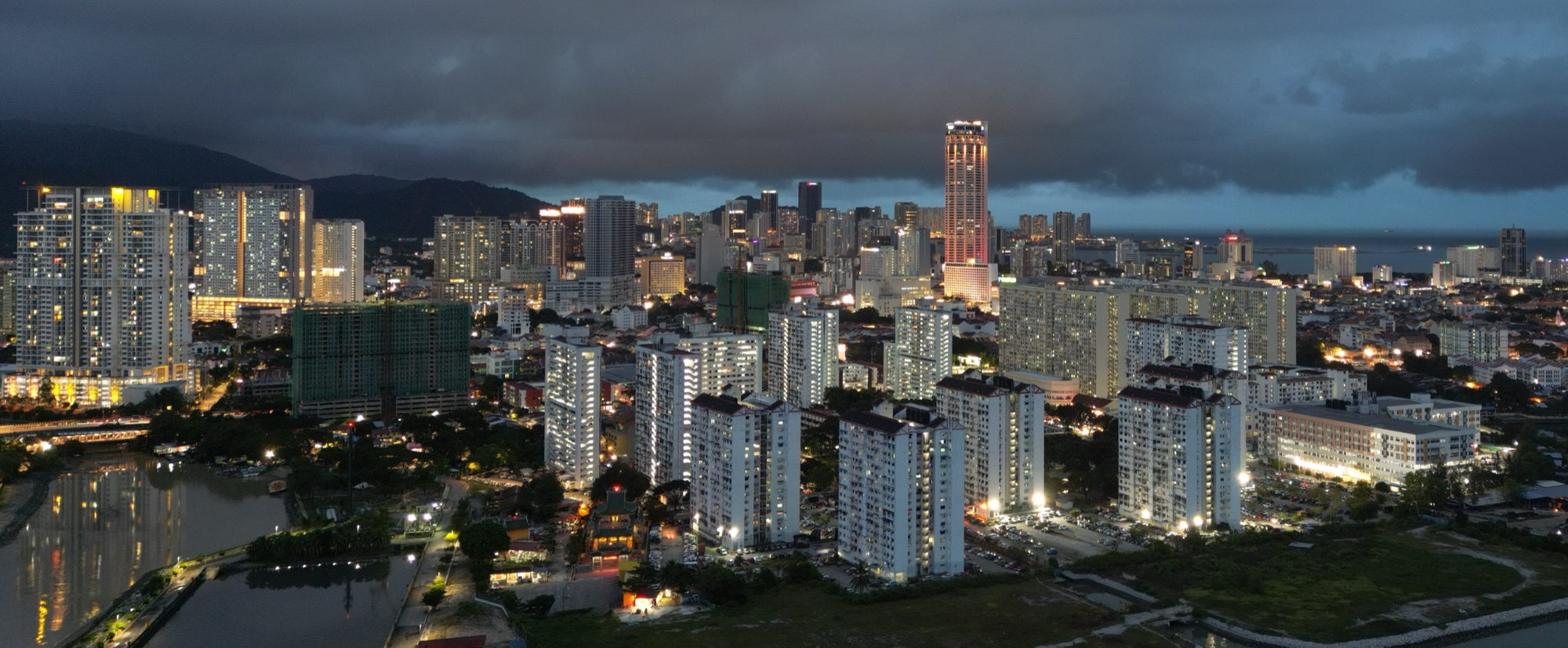 George Town city centre and coastline in Penang